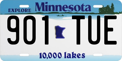 MN license plate 901TUE