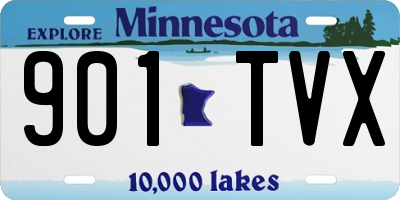 MN license plate 901TVX