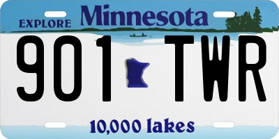 MN license plate 901TWR