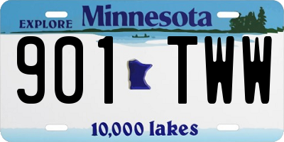 MN license plate 901TWW