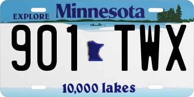 MN license plate 901TWX