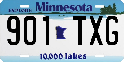 MN license plate 901TXG