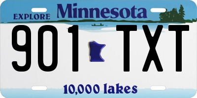 MN license plate 901TXT