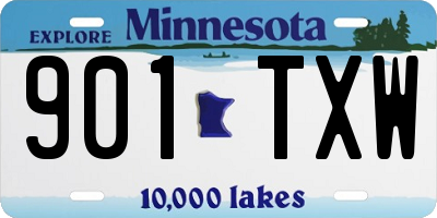 MN license plate 901TXW