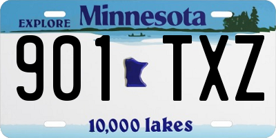 MN license plate 901TXZ