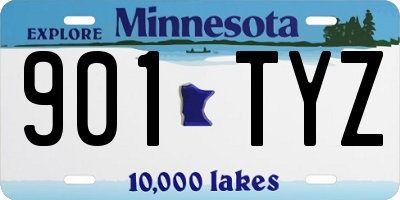 MN license plate 901TYZ