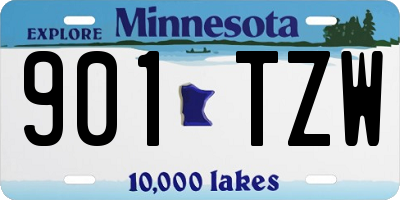 MN license plate 901TZW