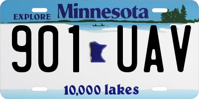 MN license plate 901UAV