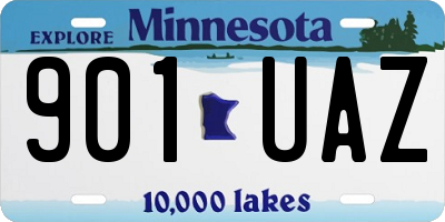 MN license plate 901UAZ