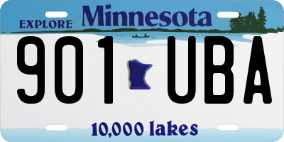 MN license plate 901UBA
