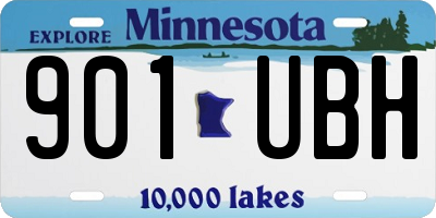MN license plate 901UBH