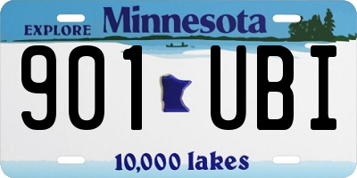 MN license plate 901UBI