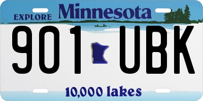 MN license plate 901UBK