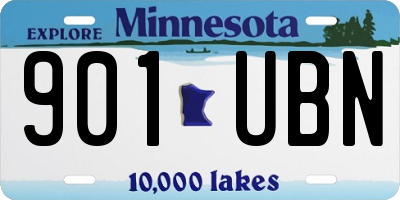 MN license plate 901UBN