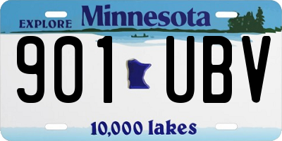 MN license plate 901UBV