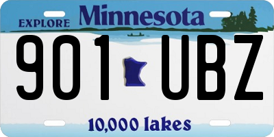 MN license plate 901UBZ