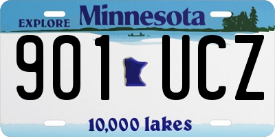 MN license plate 901UCZ