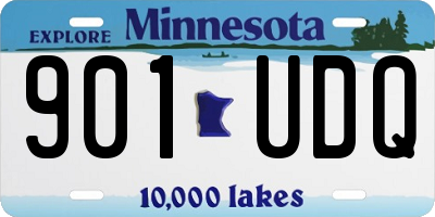MN license plate 901UDQ