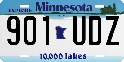 MN license plate 901UDZ