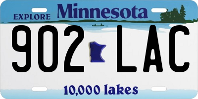 MN license plate 902LAC