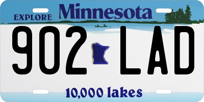 MN license plate 902LAD