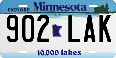 MN license plate 902LAK