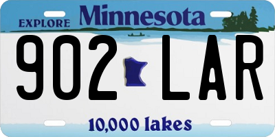MN license plate 902LAR