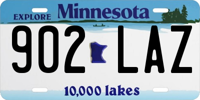 MN license plate 902LAZ