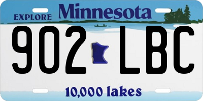 MN license plate 902LBC