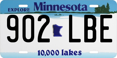 MN license plate 902LBE