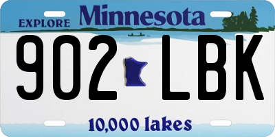 MN license plate 902LBK