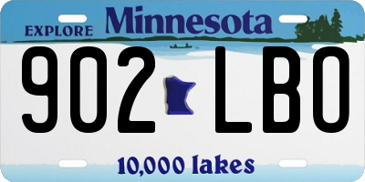 MN license plate 902LBO