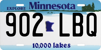 MN license plate 902LBQ