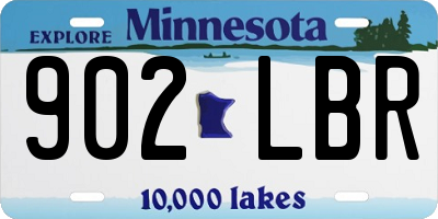 MN license plate 902LBR