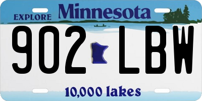 MN license plate 902LBW