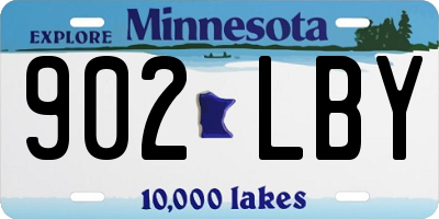 MN license plate 902LBY