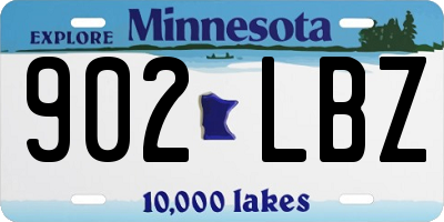 MN license plate 902LBZ