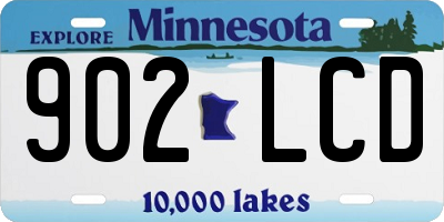 MN license plate 902LCD