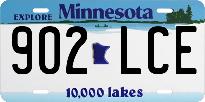 MN license plate 902LCE