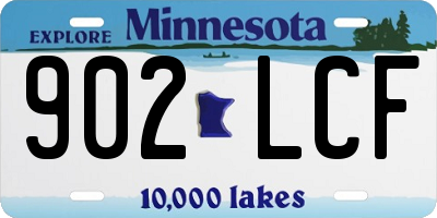 MN license plate 902LCF