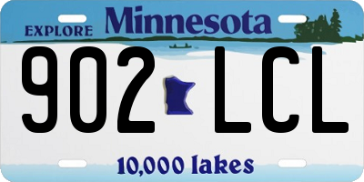 MN license plate 902LCL