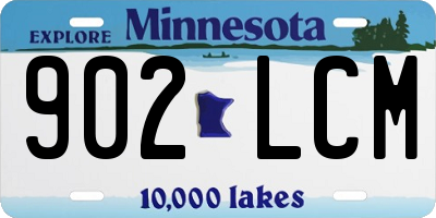 MN license plate 902LCM
