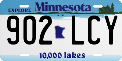 MN license plate 902LCY