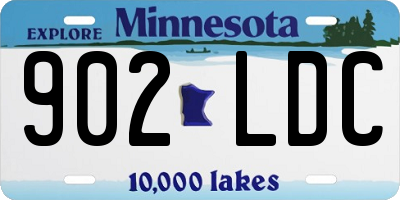 MN license plate 902LDC