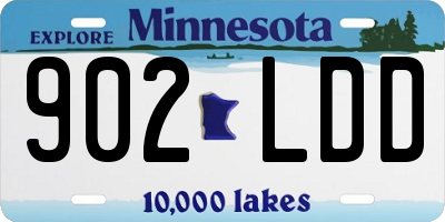 MN license plate 902LDD