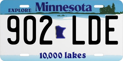 MN license plate 902LDE