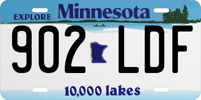 MN license plate 902LDF