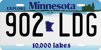 MN license plate 902LDG