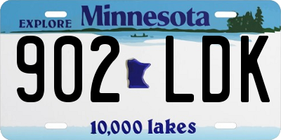 MN license plate 902LDK