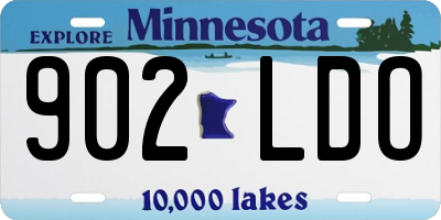 MN license plate 902LDO